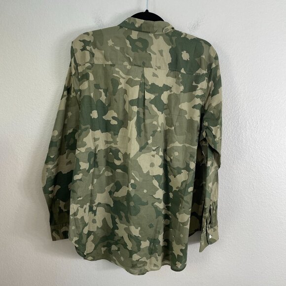 Old Navy Womens XL Classic Shirt Camouflage Button Up Blouse Cotton Long Sleeve - Picture 9 of 9